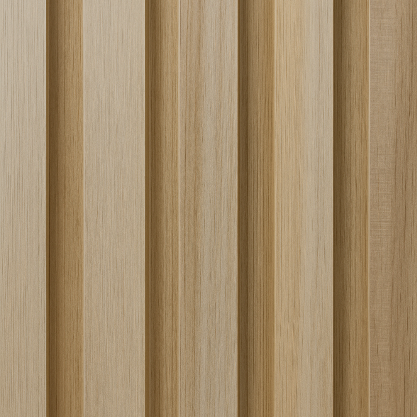WOOD FLUTED PANEL 4 GRID LIGHT OAK