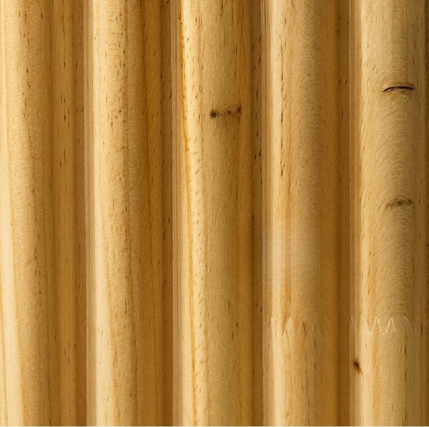 5-ARCH VARNISHED WOOD FLUTED PANEL