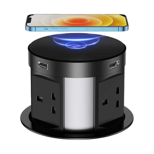 Pop-Up Worktop Socket with USB and Wireless Charger