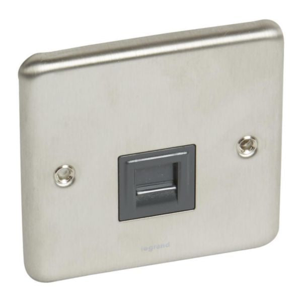 Brushed Stainless Steel Telephone Socket