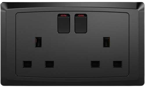 Polomax 13A 2-Gang Switched Socket