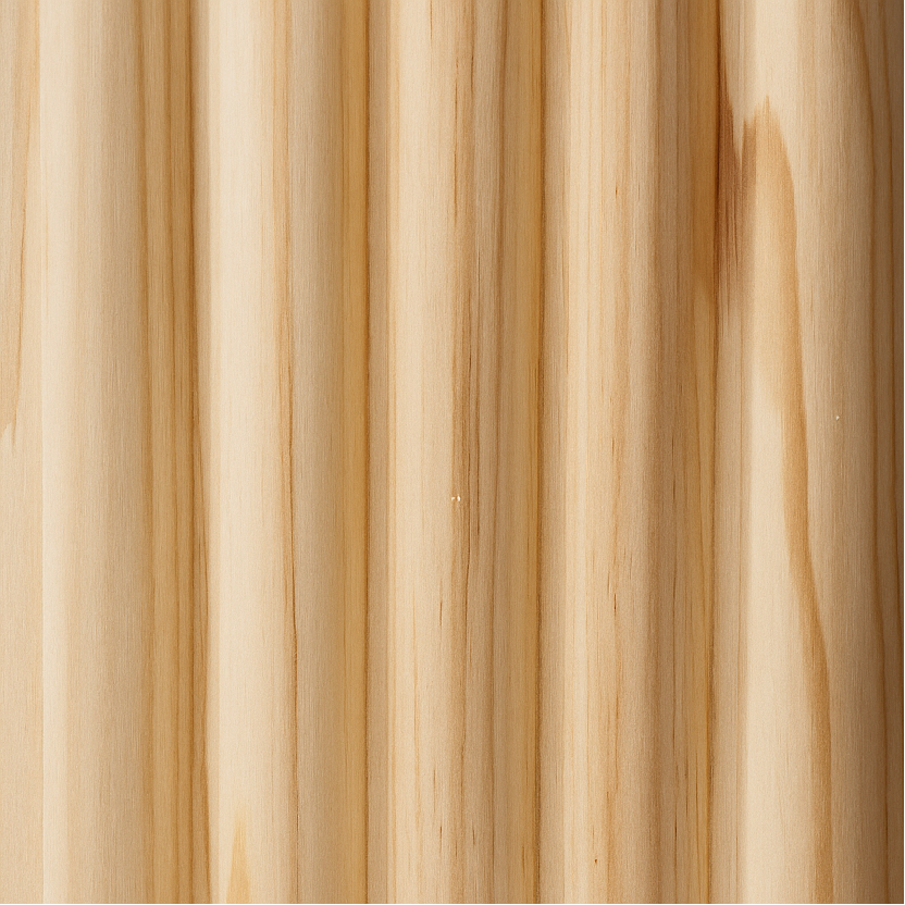 5-ARCH RAW PINE WOOD FLUTED PANEL