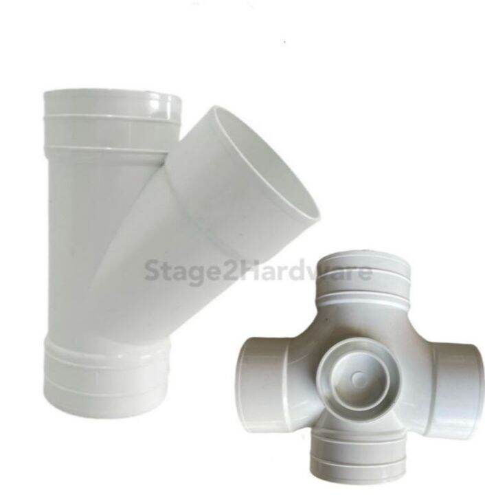 White PVC Solid Cross Y Branch