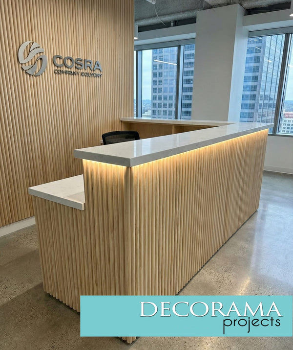 Wood Fluted Panel Curvable Arch 122 x 275 cm - Raw Pine