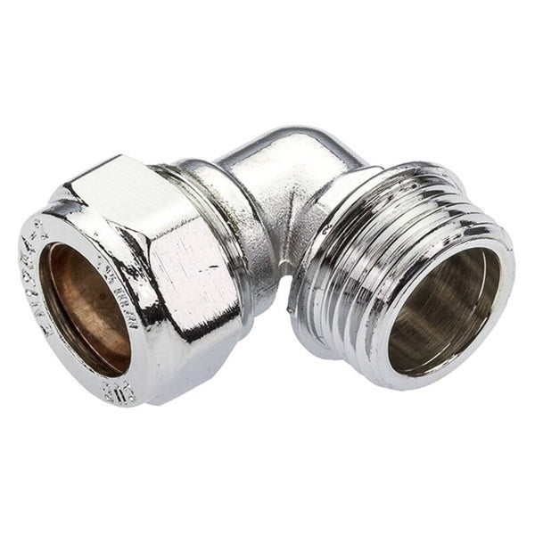 Chrome Male/Male Elbow with Flange