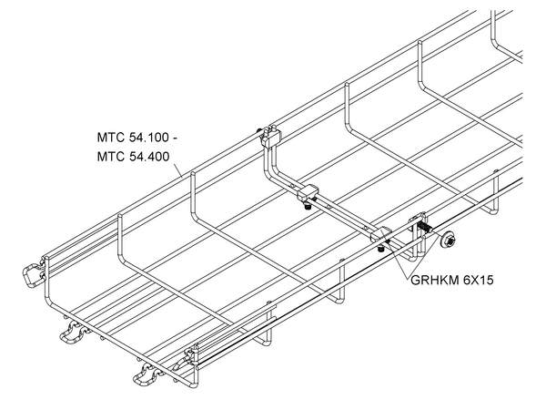 Mesh Tray Joint for Threaded Rod