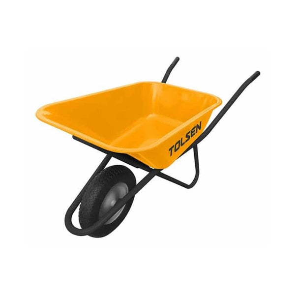 Builder's wheelbarrow with steel tray