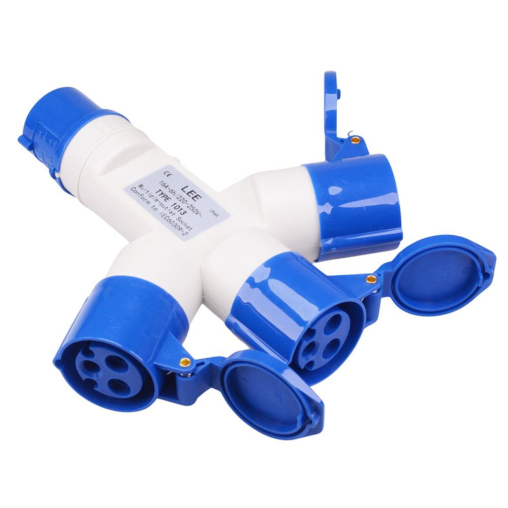 TP Electric 3-Way Industrial Socket Splitter