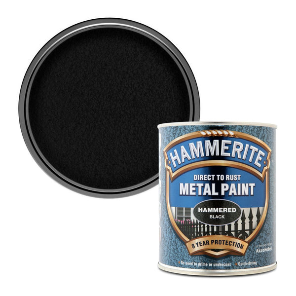 Hammerite Hammered Metal Paint, black, 750 ml tin