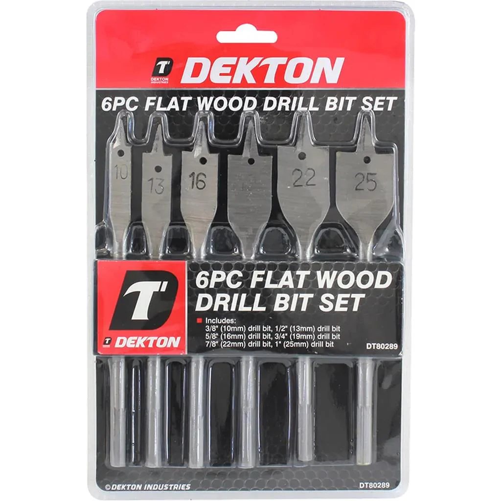 Dekton Flat Wood Spade Drill Bit Set