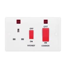 45A Cooker Switch with 13A Socket