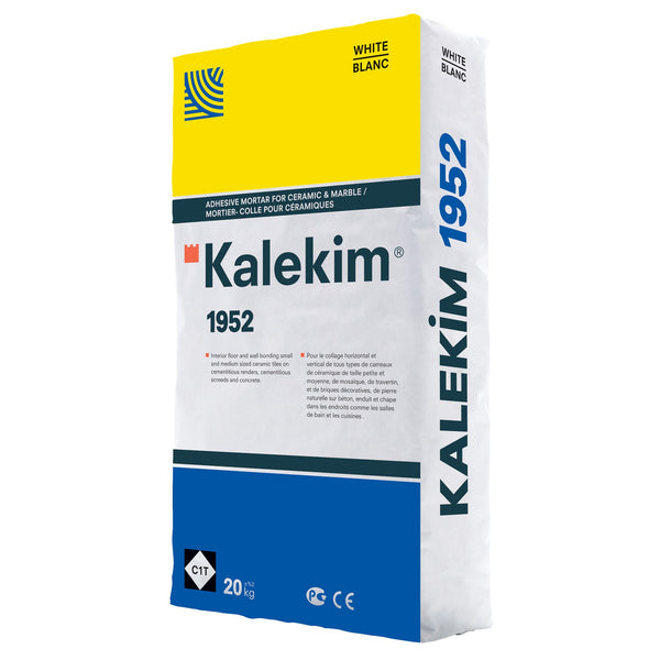 Kalekim 1952 C1T tile adhesive, white 25 kg bag