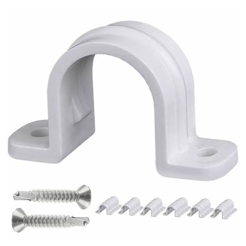White PVC Pipe Clamp with Screw