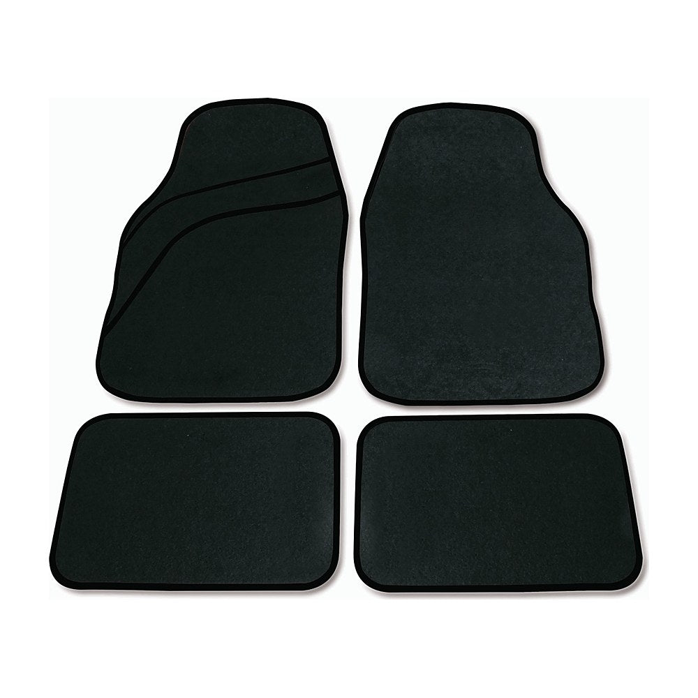 Carpet Car Mats with Coloured Edging (4-Piece)